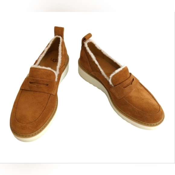 Ugg Atwater Spill Seam Wedge Lpafer In Chestnut EUC sz 9 - Picture 4 of 6